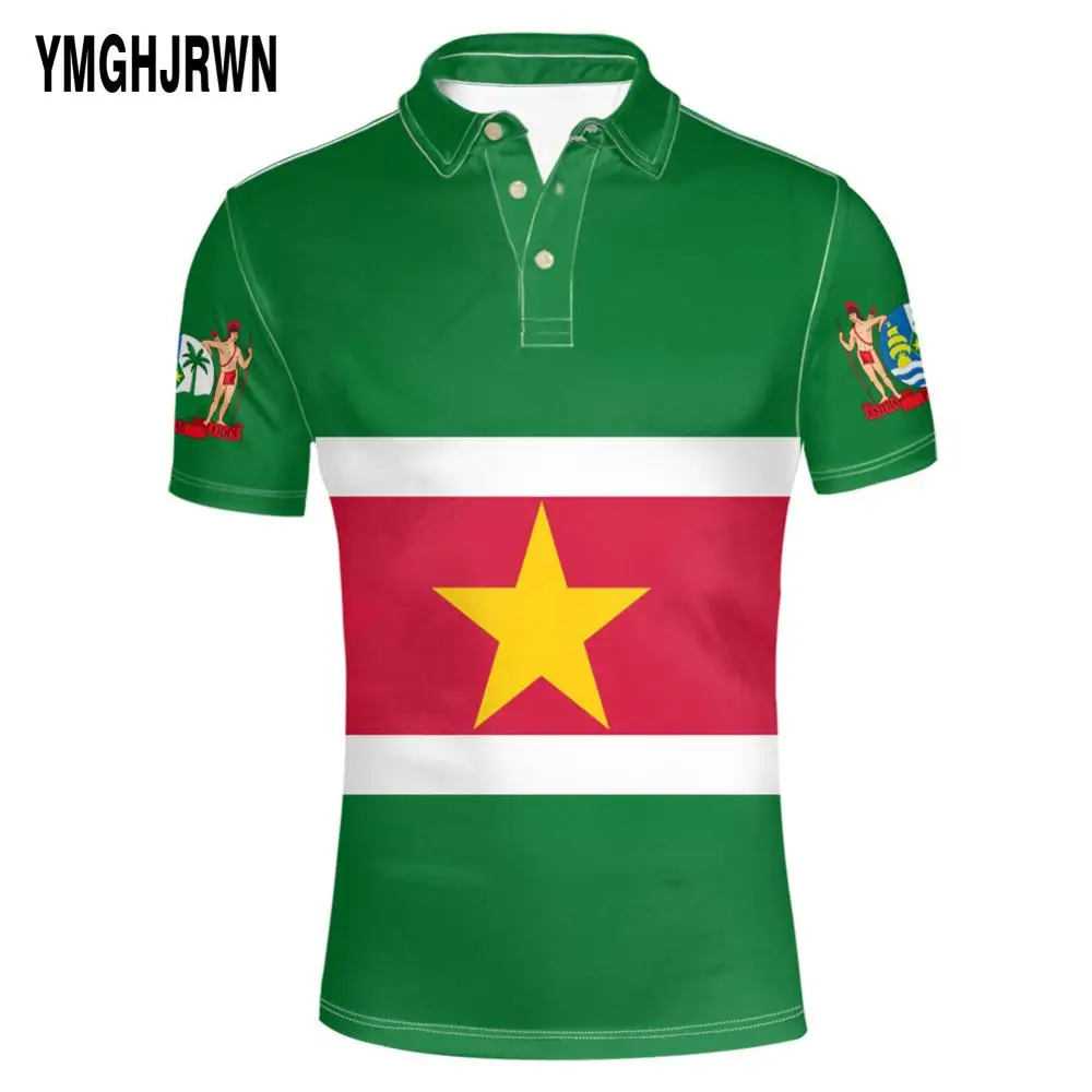 

SURINAME youth diy free custom name number sr Polo shirt nation flag dutch sranan sarnam sur country print photo text clothes