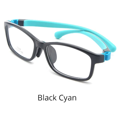 Black Cyan Ralferty, качественная силиконовая оправа для очков, для детей, для девочек и мальчиков, розовые спортивные очки для близорукости, класс, без диоптрий, оправа для очков K19008 - Цвет оправы: Black Cyan