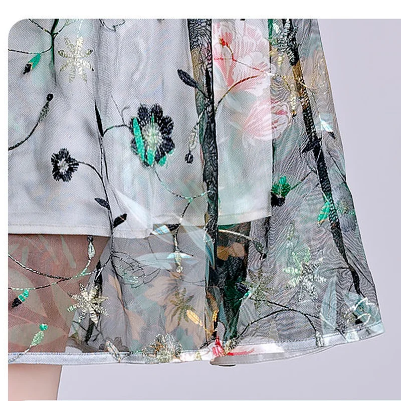 

2021 Elegant V Neck Floral Print Midi Dresses Summer Plus Size 4XL Short Sleeve Dress Bodycon Women Party Vestidos Femme X99