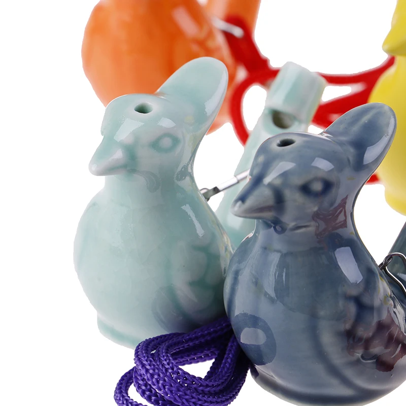 

1Pc Chinese ceramic water bird whistle with rope vintage funny musical toys