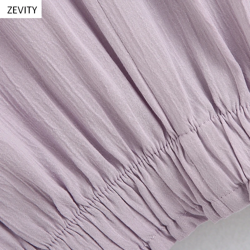 Новинка Женская однотонная фиолетовая короткая блузка с отложным воротником