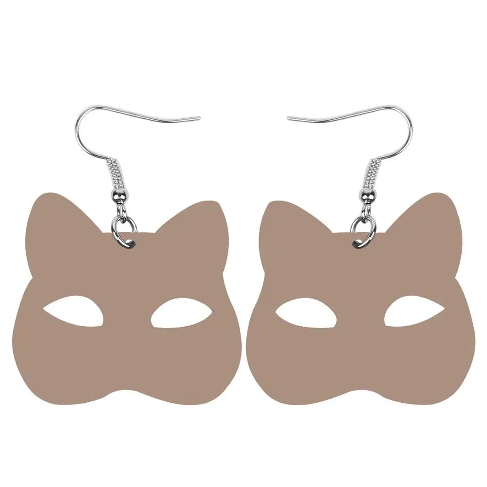 ARWA Acrylic Halloween Big Hollow Anime Black Cat Kitten Mask Earrings Drop Dangle For Girls Teen Festival Gift Charms | Украшения и