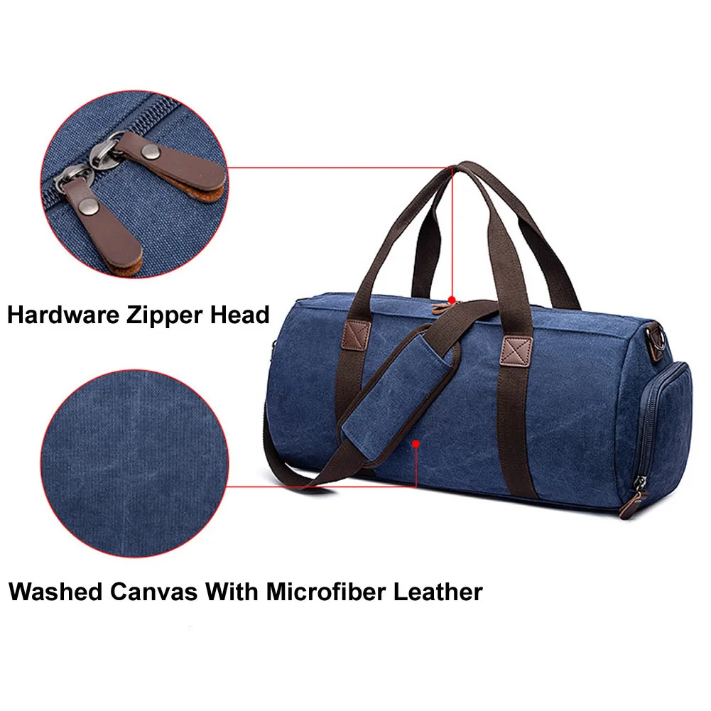 GNWXY Outdoor Travel Bag Canvas Crossbody Duffel Bag Men Carry On Luggage Bag Large Weekend Bag With Shoe Warehouse Dropshipping