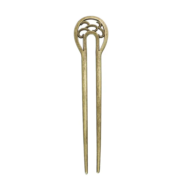 

Fashion Metal Retro Style Hair Stick U-shaped Alloy Hairpin Double Wavy Fower Hairpin Hair Accessories Styling Tools