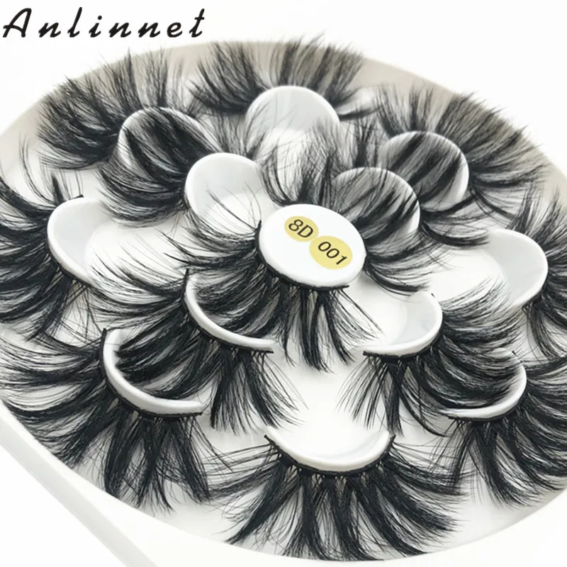 

7 pairsof 25mm false eyelashes mink eyelashes makeup eyelashes natural thick and soft eyelashes women's eyelash extension tool