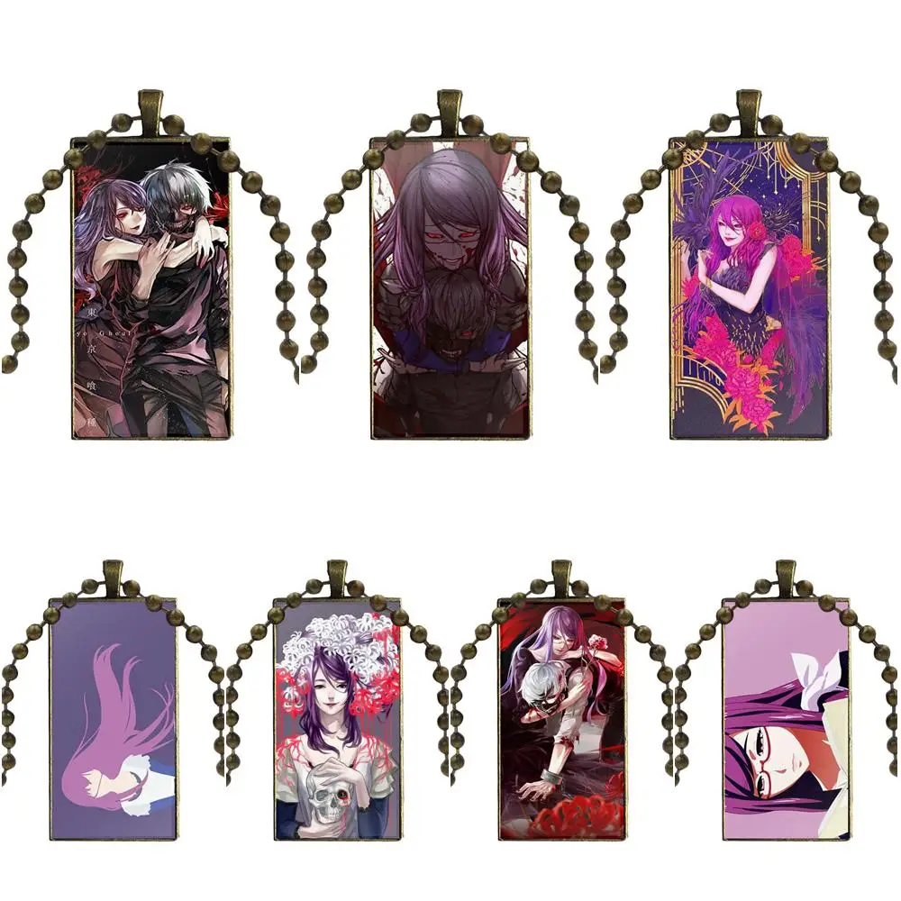 Бронзовое стекло кабошон с прямоугольной подвеской ожерелье-чокер для девочек