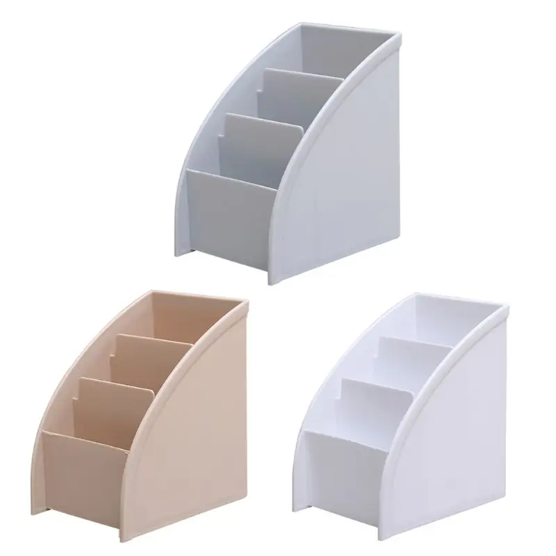 

2021 NEW 3 Grid Remote Control Box Cosmetics Desktop Storage Case Stand Holder Home Office Stationery Phone Organizer