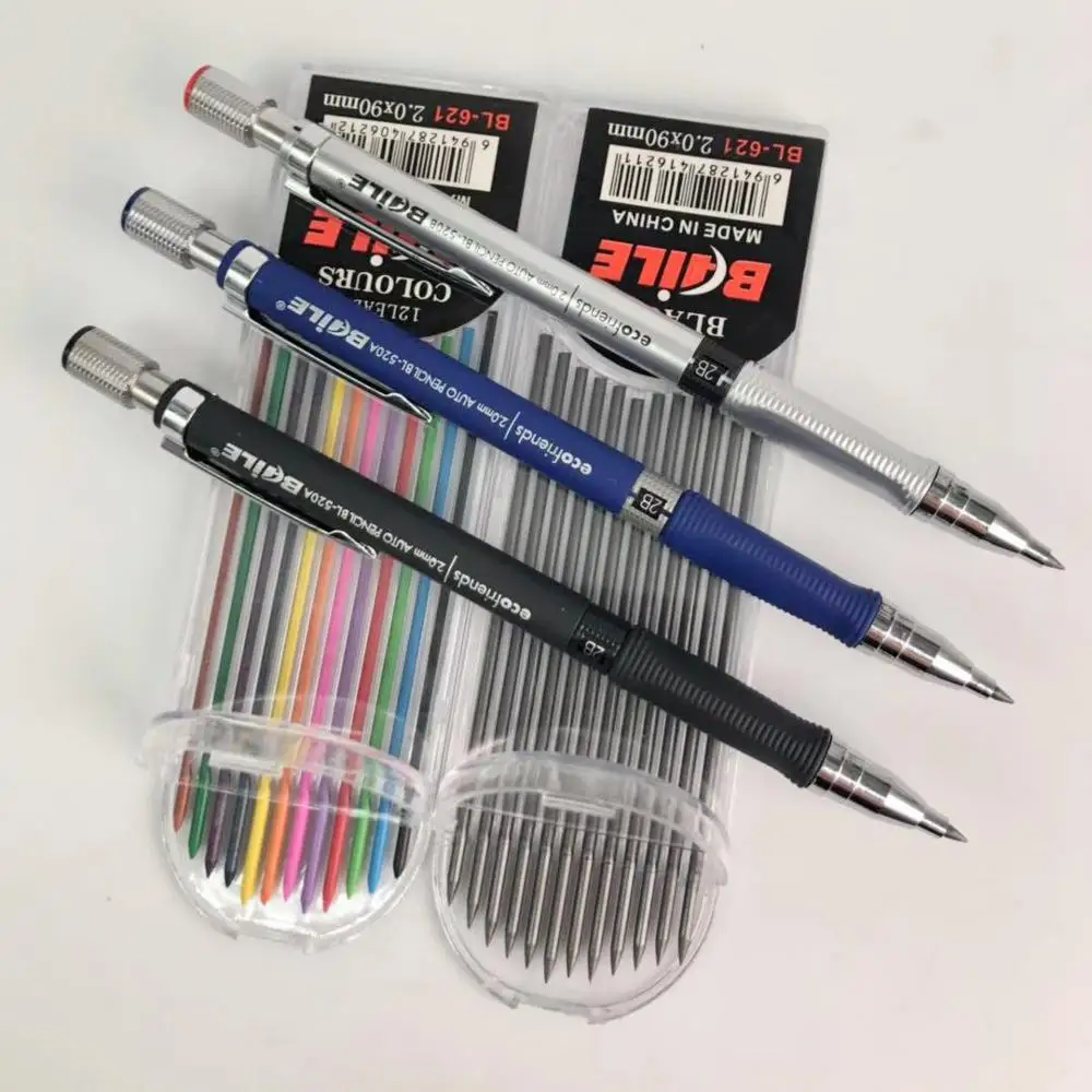 

2.0mm mechanical pencil 2B press drawing writing pencil 12 color Engineering drawing pencil