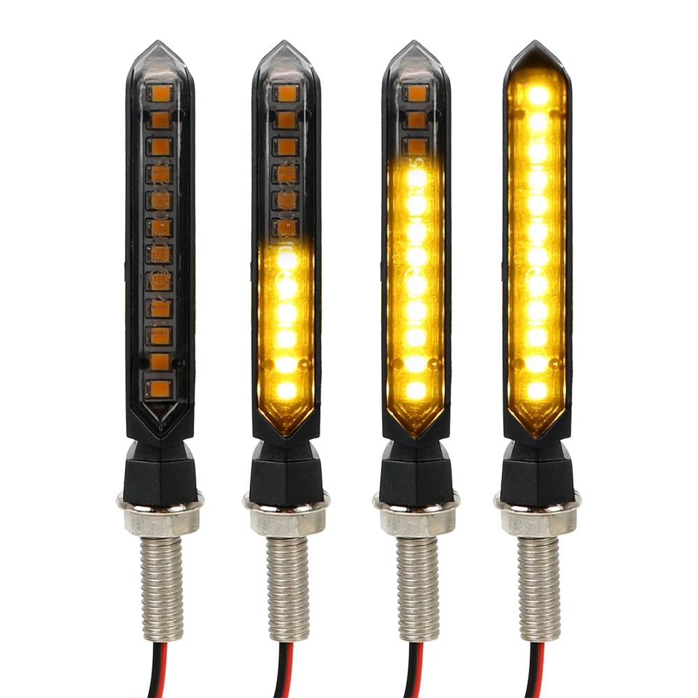 

12 LEDs Motorcycle Signal Lamp Motorcycle Accessories Yellow Flowing Water Blinker Light 1 Pair LED Turn Signals Light Universal