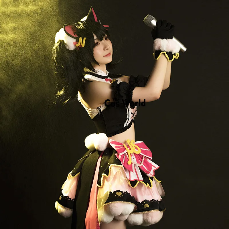 Love Live Cat Twin Tail аркадная игра Yazawa Nico милая форма Топы юбка наряд Аниме косплей