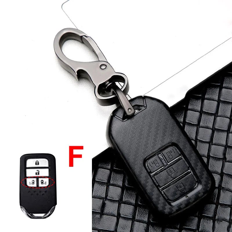 F Чехол для ключей автомобиля из углеродного волокна ABS для Honda Civic CRV HR-V Odyssey Accord City Pilot Vezel Jazz BRV XR-V Fit Freed - Название цвета: F