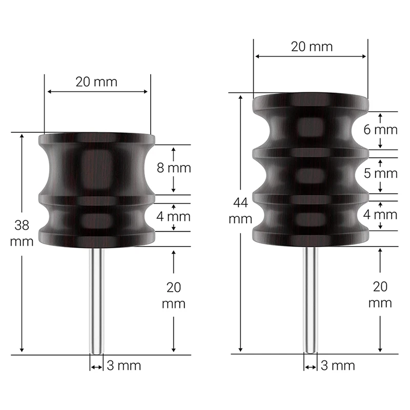 

Leather Burnisher Bits 3-Pack for Rotary Tools - Pointed Tip and Multi Grooved Burnishing Tips