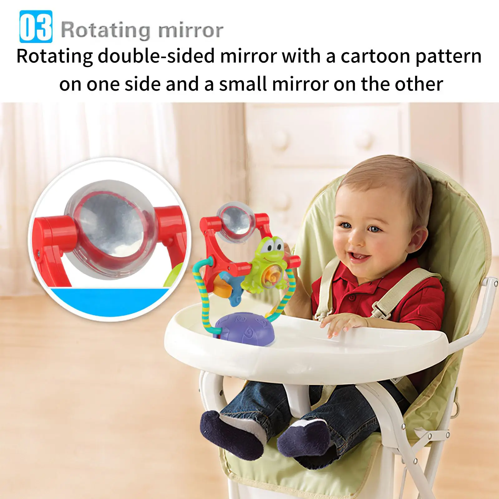 

Baby Activity Toy Animal Ferris Wheel Rattle Toy Intelligence Development Frog Puzzle Baby Dining Chair Cart Suction Cup Toys