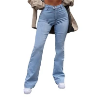 flare jeans women vintage denim ladies jeans women high waist skinny fashion stretch pocket trousers streetwear wide jeans 6339