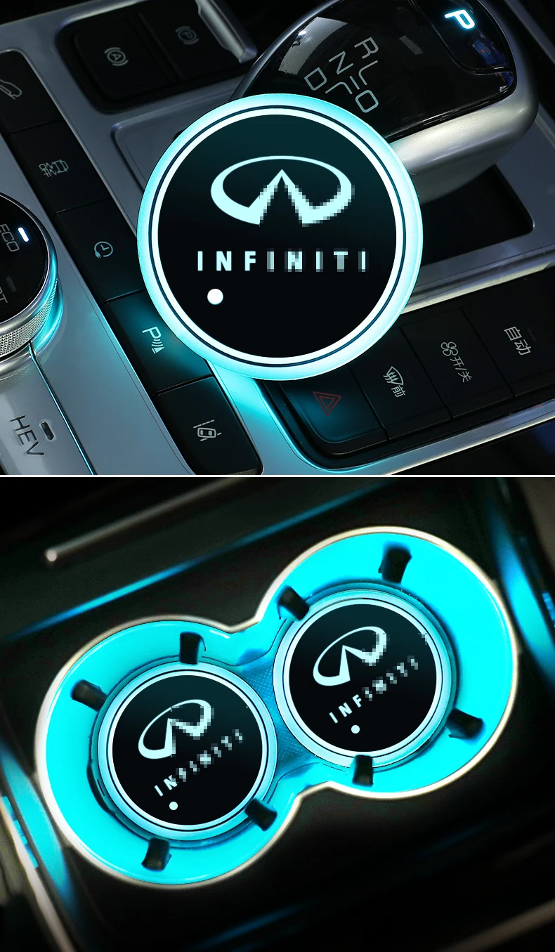 Aiwins автомобильный светящийся коврик для посуды для Infiniti QX30Q50Q70LQX50QX60FX35 автомобильный светящийся Логотип Аксессуары Atmospherelight