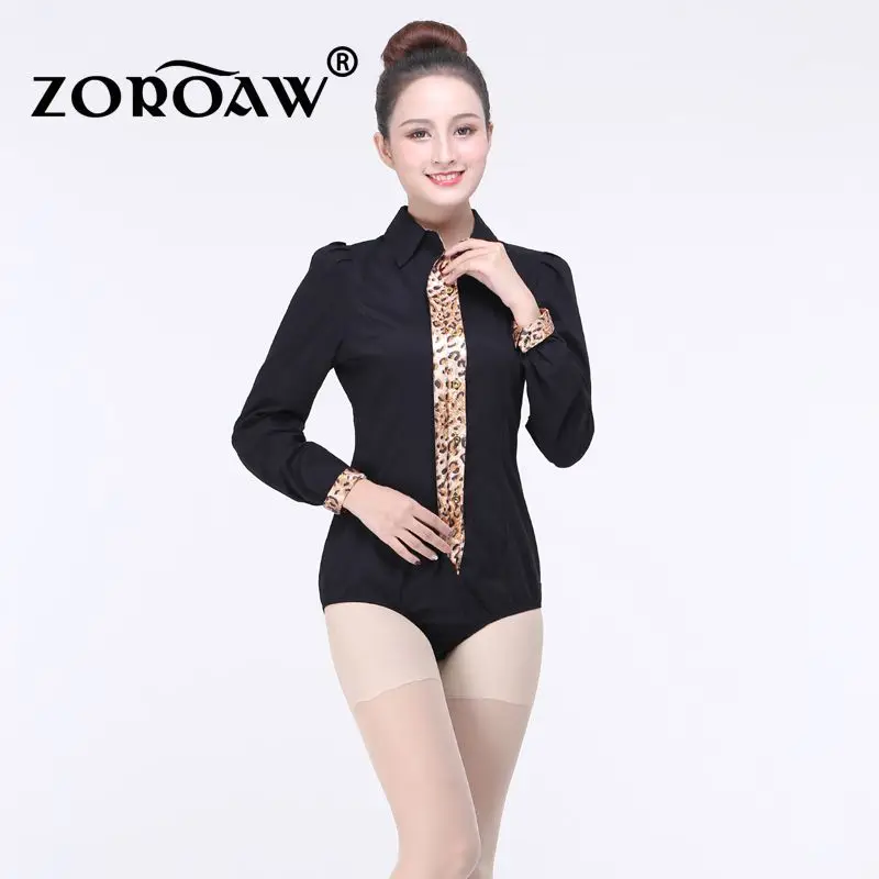 Женская офисная блузка с длинным рукавом и отложным воротником | одежда