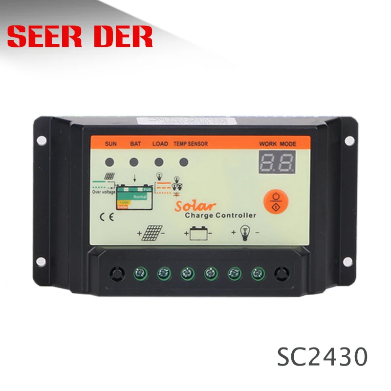 

Universal solar charge discharge with Power display 10A 15A 20A 30A SC2430 12V / 24V controller