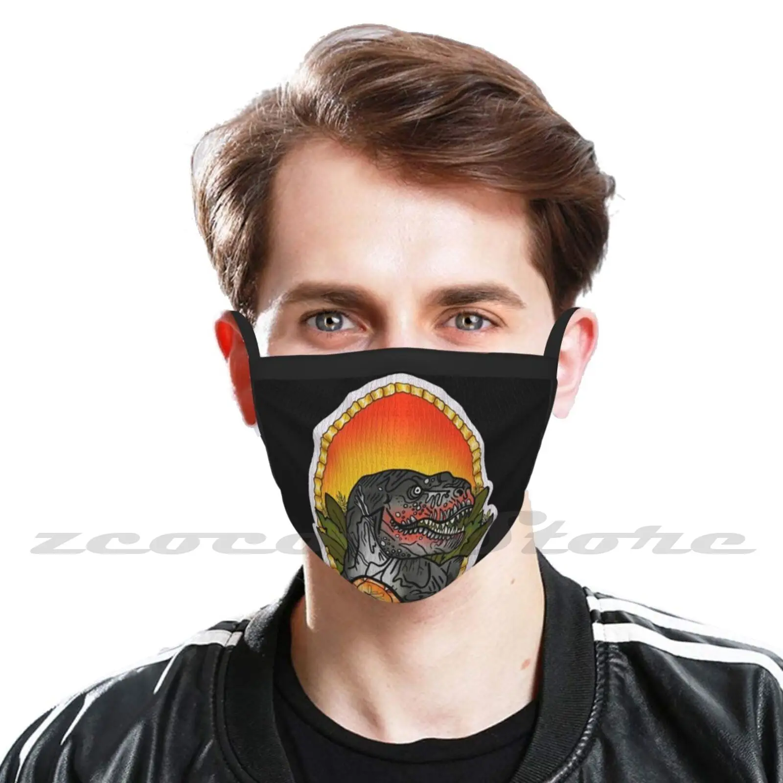 Маска T-Rex для взрослых и детей моющаяся с фильтром Pm2.5 креативным логотипом