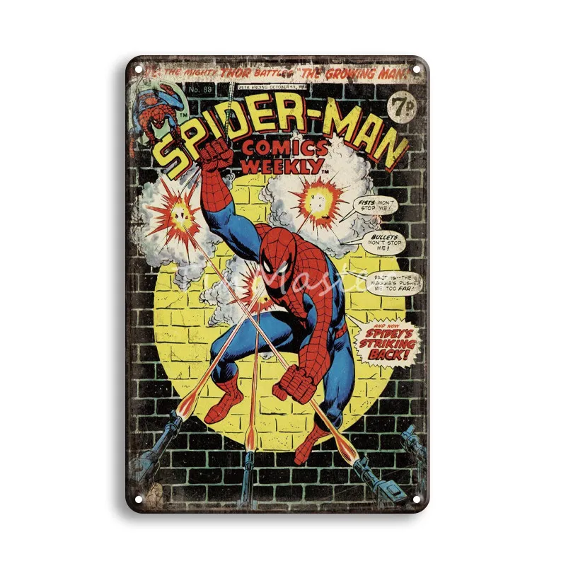 MARVEL COMICS ободок для волос в стиле чудо-женщина супергерой Железный человек металлический оловянный знак детская спальня Детская комната Декор для гостиной винтажный металлический постер