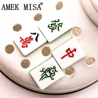 simulation mahjong cards shoe charm decoration realistic novel funny shoe buckle accessories fit croc jibz kids party x mas gift