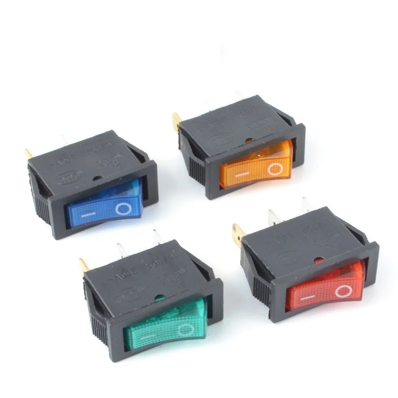 5Pcs KCD3 Self-Locking Rocker Switch ON-OFF 2 Position 3 Pin Electrical equipment With Light Power 16A 250VAC/ 20A 125VAC - купить по