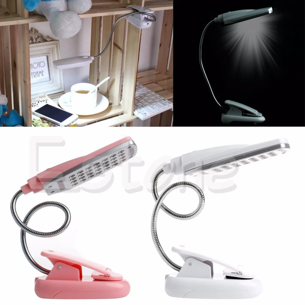 Гибкий USB 28 светодиодный светильник лампы для чтения клип на рядом с кроватью