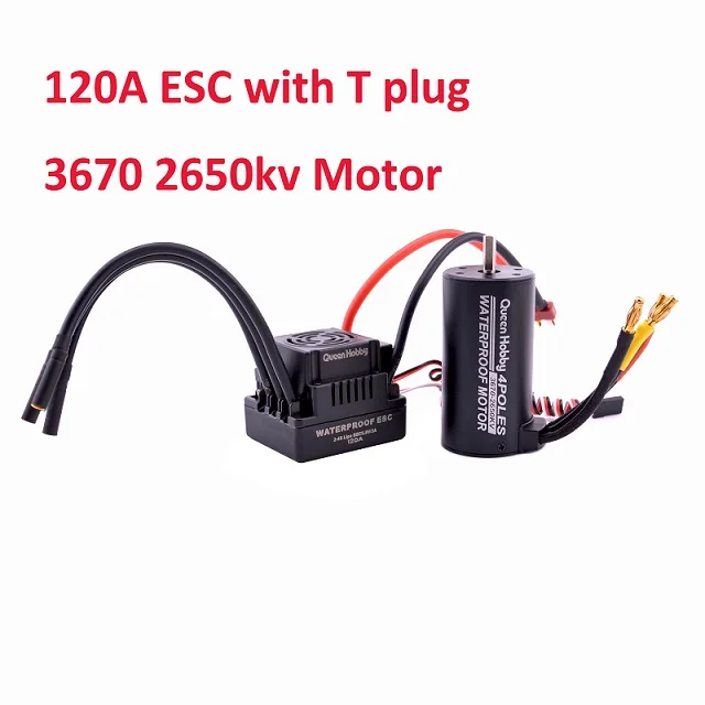 Водонепроницаемый 3670 2150KV 2650 кв бесщеточный двигатель + 120A ESC с радиатором