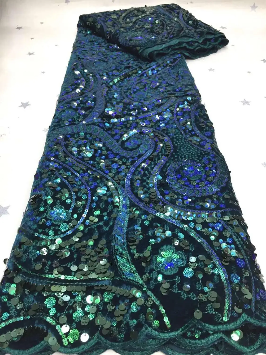 

New velet fabric 2020 sequin embroidery flannl French mesh Nigeria velet fabric lace evening dress/wedding dress suit desig