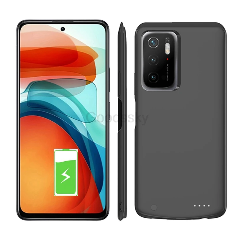 Battery Charger Cases For Xiaomi Poco M3 Pro Power bank Portable Silm Silicone Shockproof External Battery Charging Cover 4G 5G