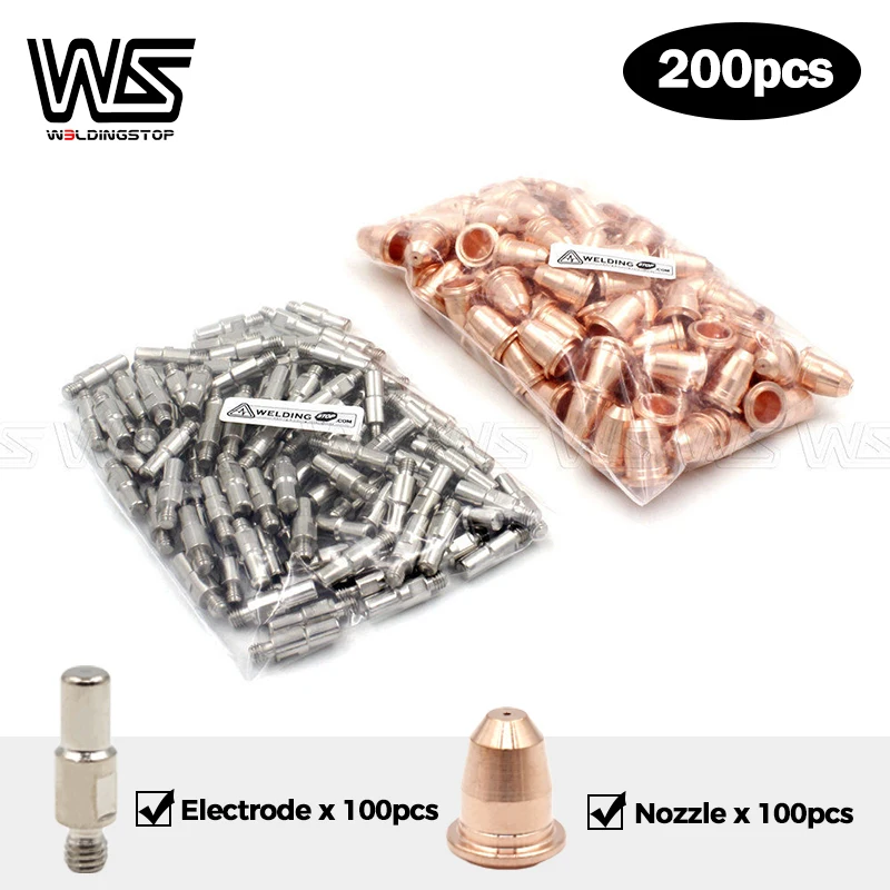 Electrodes PR0110 & Nozzle Tips PD0116-08 S25 S45 Plamsa cutter torch Trafimet Style 200pcs