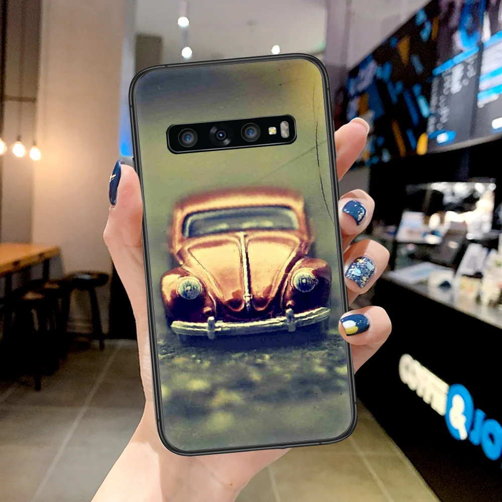 

Cool Retro Beetle Car Phone Case For Samsung Galaxy Note S 8 9 10 20 Plus E Lite Uitra black Etui 3D Funda Painting Back