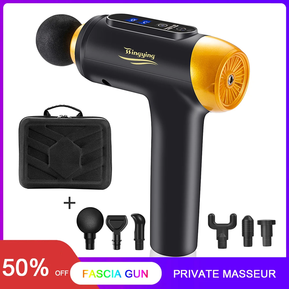 Massage Gun Fascia Gun30 Speed LCD Display Touch Screen Deep Tissue Percussion Muscle Massager Relief Body Shaping Pain Relief