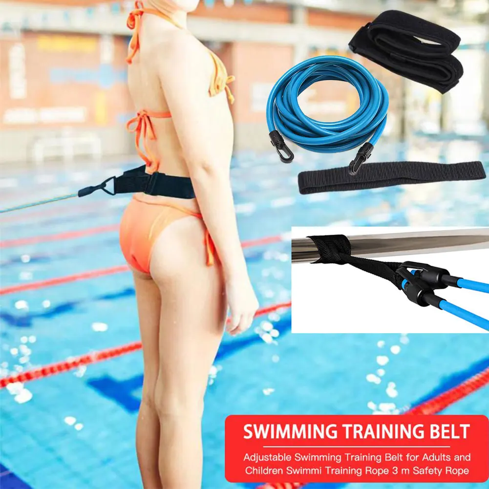 

Swim Training Belts Swim Bungee Cords Resistance Bands Swim Tether Stationary Swimming Swim Harness Static Swimming Belt Set