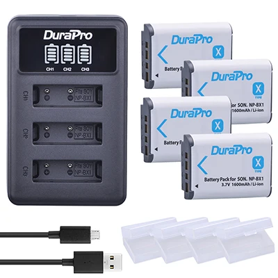 4 Battery Set Комплект из 2 предметов NP-BX1 NP BX1 NPBX1 Батарея+ светодиодный 3 Порты и разъёмы USB Зарядное устройство для SONY DSC RX1 RX100 RX100iii M3 M2 WX300 HX300 HX400 HX50 HX60 GWP88 - Цвет: 4 Battery Set