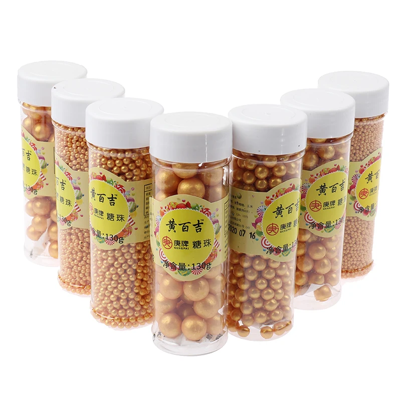 130 г золотые бусины круглые съедобные жемчужные выпечка торта DIY помадка