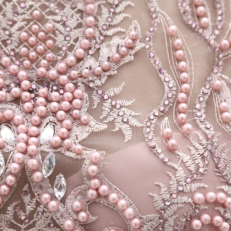 

Kiss White Bridal Stock Clearance Blush Pink Prom Dress Long Pearls Lace Dresses 210305-12