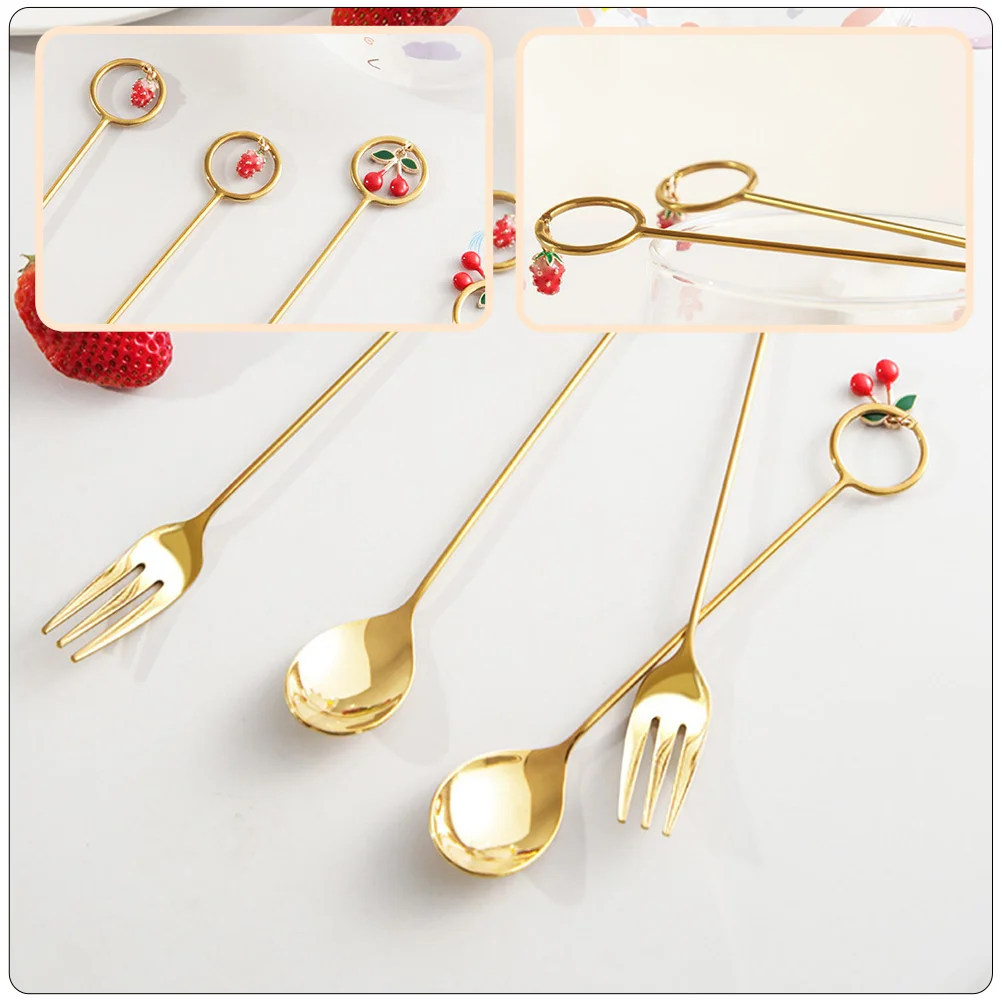 4 шт. креативные кофейные ложки десертные искусственные (золотистые) | Дом и сад