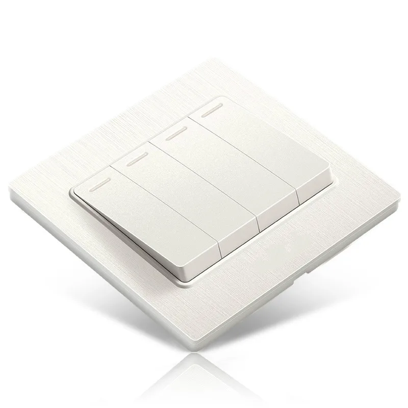 Элегантная белая матовая панель четыре настенных выключателя