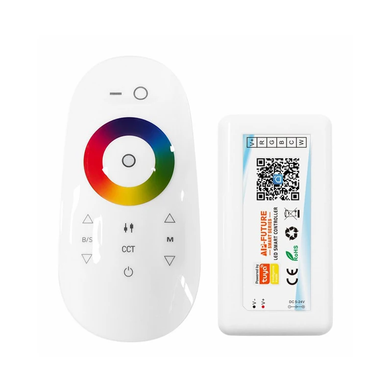 

Tuya WIFI Touch Remote Controller Smart Life APP Voice Control Dimmer for DC5V-24V 5050 3528 COB RGB RGBW RGBCW LED Strip Light