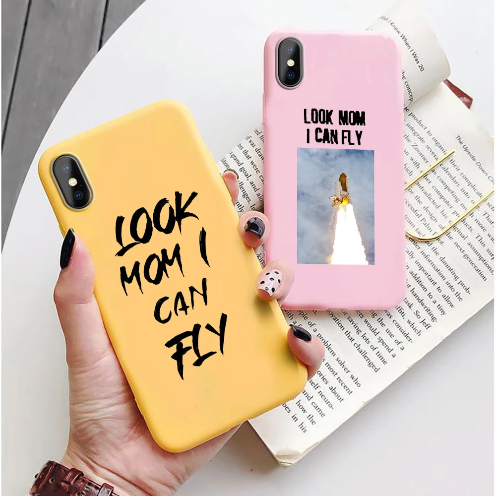 Чехол для телефона Look Mom I Can Fly iPhone 11 Pro XS MAX XR X 7 8 6Plus SE 2020 мягкий силиконовый чехол
