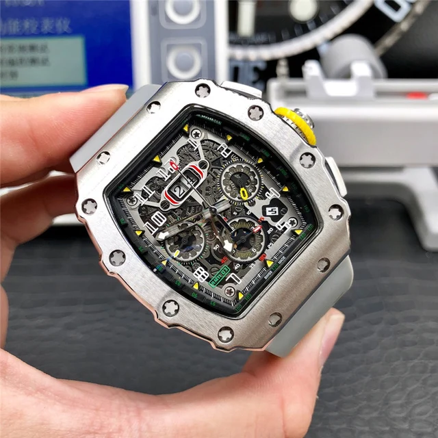 

New type 2021 Men's Watch High-quality Automatic Mechanical Timing Exercise Silicone Watchband Men's Watch Relogio Masculino