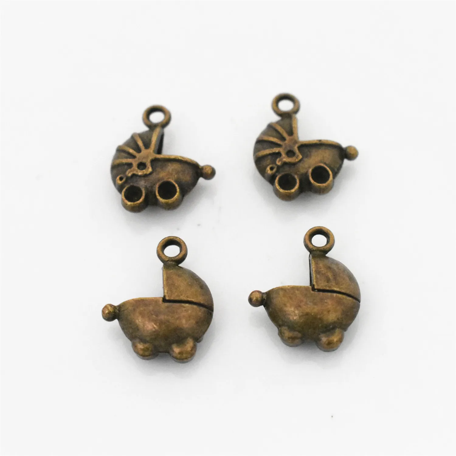15pcs 16.7x13.5x5.3mm Antique Silver and Bronze Colors Plated Cute Baby carriage Charm Pendant DIY Handmade Jewelry Accessories | Украшения