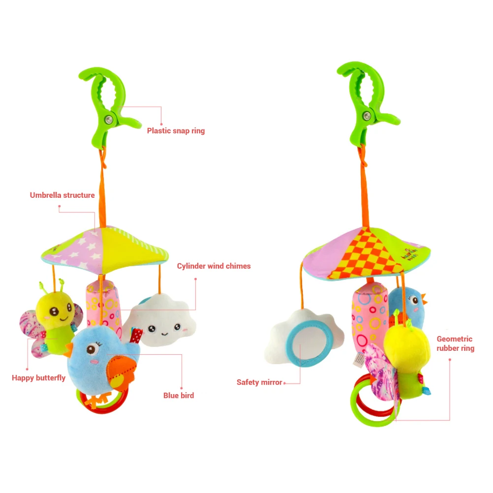 Детская погремушка для кровати с мультяшным животным вращающаяся детской