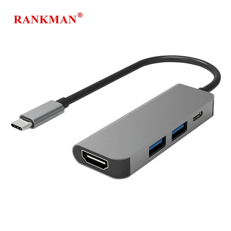 rankman type c thunderbolt 3 to usb c 3 0 2 0 hdmi compatible 4k hub for macbook samsung s21 dex huawei p30 xiaomi 10 ps5 hdtv free global shipping