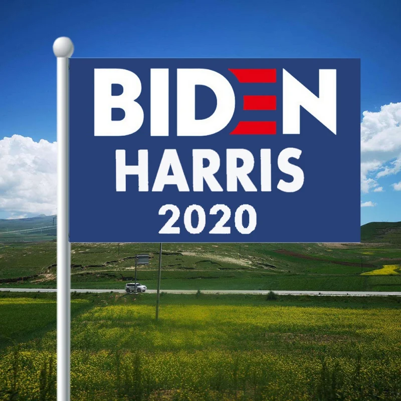 

Biен Харрис флаг держать американский большой флаг для поддержки biен 2020 президент