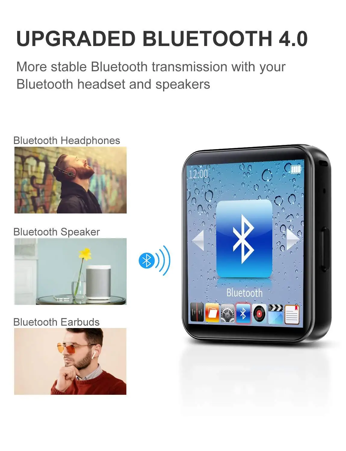Мини плеер Bluetooth4.2 MP4 с металлическим сенсорным экраном HIFI без потерь звука