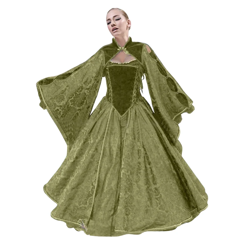 

Women's Trumpet Sleeve Large Dress ball gown vintage Court Dress Women Middle age party clothing