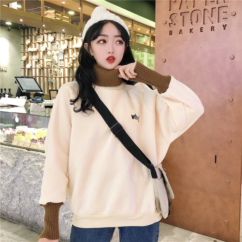 

Sweatshirt Women Winter Add Wool Korean Woman Clothes Loose Fashion Casual Women Sweatshirt