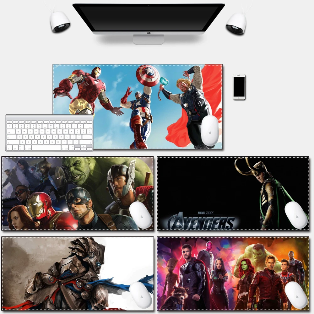 

Компьютерный коврик для мыши, игровой коврик с закругленными краями, высококачественный прочный Настольный коврик Мстители 2021