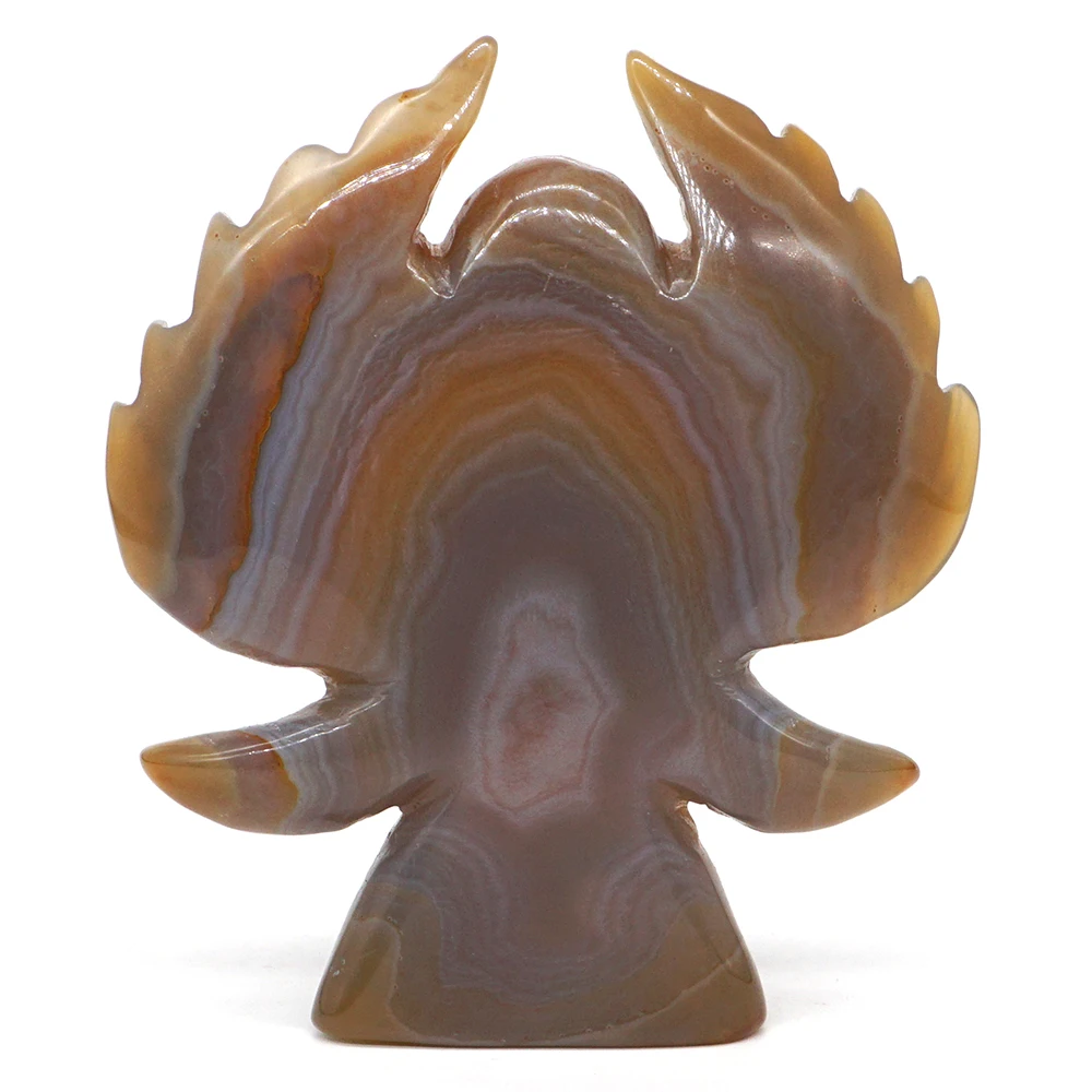 

4.17"Angel Figurine Natural Grey Agate Carved Healing Reiki Statue Home Decor